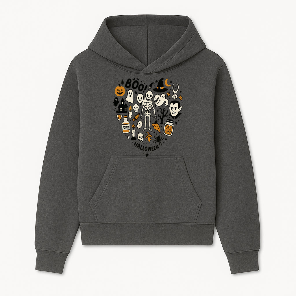 Halloween Skeleton and Ghosts Graphic Print, Spooky Potion Bottle Art, Cute Halloween Decor, Trick or Treat Illustration - Hoodie 1758250135807.jpg