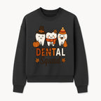 Cute Dental Squad Fall Design, Adorable Tooth Characters with Pumpkin, Autumn Themed, Kids Dental Health Awareness Art Print - Sweatshirt 1758250135834.jpg