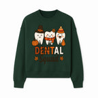 Cute Dental Squad Fall Design, Adorable Tooth Characters with Pumpkin, Autumn Themed, Kids Dental Health Awareness Art Print - Sweatshirt 1758250136004.jpg