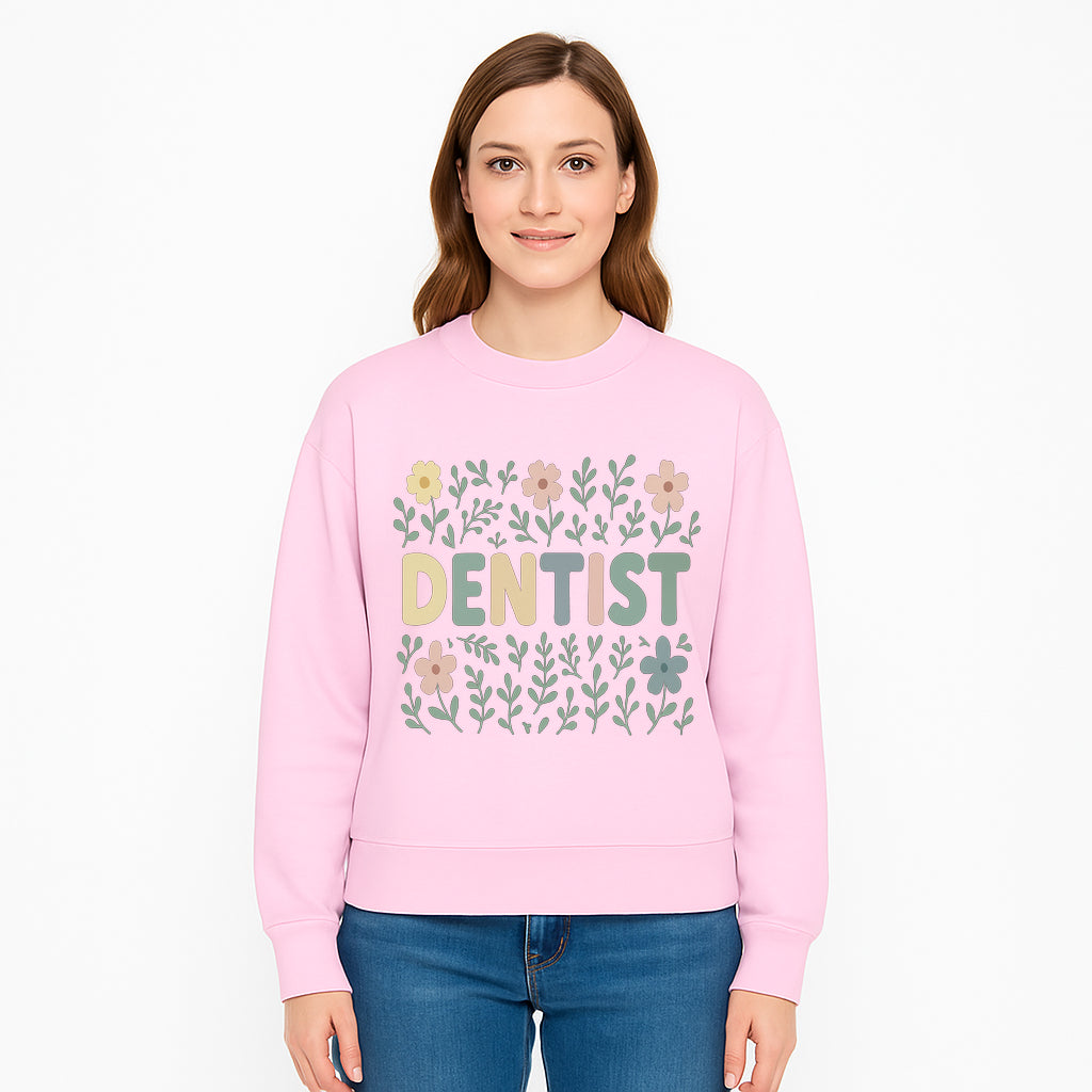 Floral Dentist Sign - Colorful Dental Office Decor - Cute Wall Art for Kids or Adults - Nursery or Clinic Decoration - Sweatshirt 1758250136062.jpg