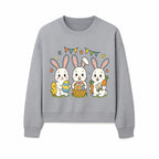 Easter Bunny Celebration Art Print | Cute Bunnies with Eggs, Carrots & Chick | Spring Holiday Decor for Kids' Rooms - Sweatshirt 1758250136097.jpg