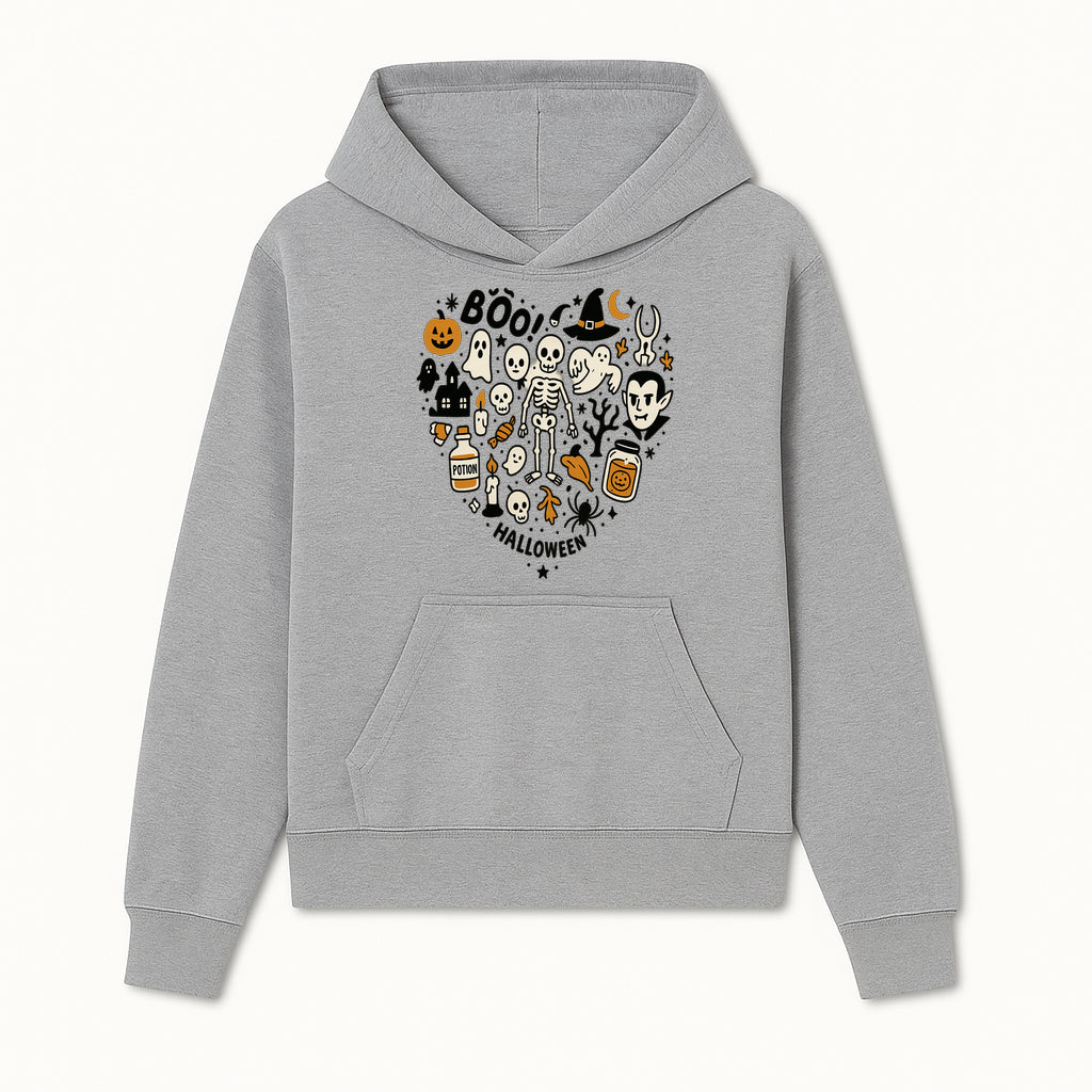 Halloween Skeleton and Ghosts Graphic Print, Spooky Potion Bottle Art, Cute Halloween Decor, Trick or Treat Illustration - Hoodie 1758250136099.jpg