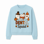Cute Dental Squad Fall Design, Adorable Tooth Characters with Pumpkin, Autumn Themed, Kids Dental Health Awareness Art Print - Sweatshirt 1758250136331.jpg