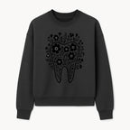 Floral Tooth Design Art Print - Black and White Graphic Decor for Dental Offices, Home, or Gifts - Sweatshirt 1758250136729.jpg