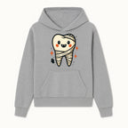 Cute Halloween Tooth Character Art Print - Spooky Mummy Tooth with Ghost and Sparkles - Whimsical Decor for Kids' Rooms - Hoodie 1758250136813.jpg