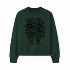 Floral Tooth Design Art Print - Black and White Graphic Decor for Dental Offices, Home, or Gifts - Sweatshirt 1758250136875.jpg