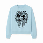 Floral Tooth Design Art Print - Black and White Graphic Decor for Dental Offices, Home, or Gifts - Sweatshirt 1758250137155.jpg