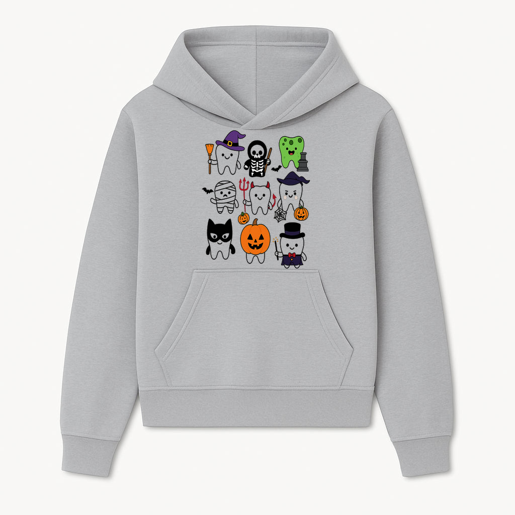 Halloween Tooth Characters Stickers | Cute Spooky Dental Themed Decor | Ghosts, Pumpkins, Skulls, and Mummies Design - Hoodie 1758250137158.jpg