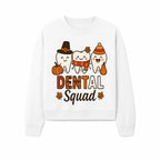 Cute Dental Squad Fall Design, Adorable Tooth Characters with Pumpkin, Autumn Themed, Kids Dental Health Awareness Art Print - Sweatshirt 1758250137225.jpg