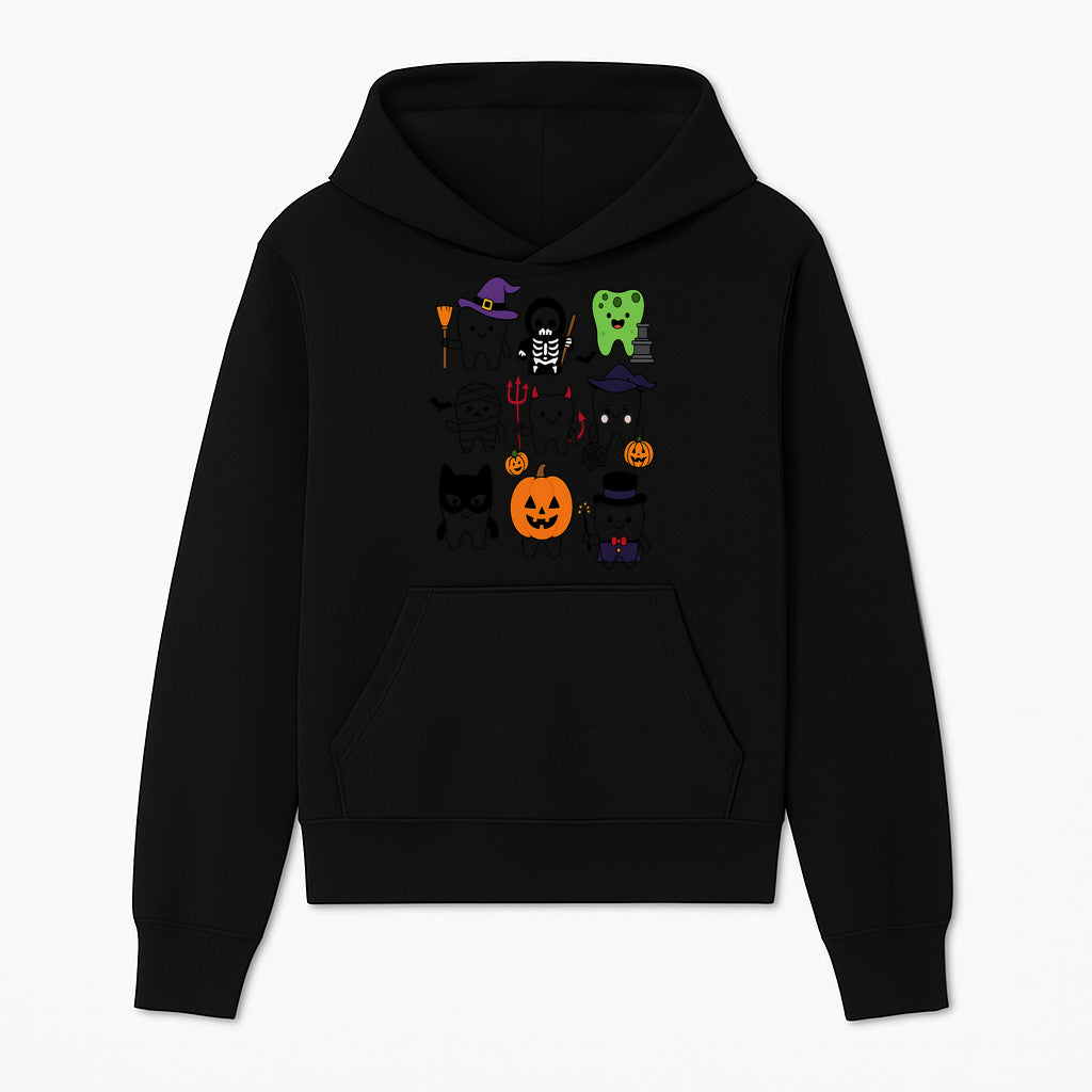Halloween Tooth Characters Stickers | Cute Spooky Dental Themed Decor | Ghosts, Pumpkins, Skulls, and Mummies Design - Hoodie 1758250137306.jpg