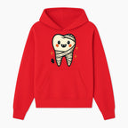 Cute Halloween Tooth Character Art Print - Spooky Mummy Tooth with Ghost and Sparkles - Whimsical Decor for Kids' Rooms - Hoodie 1758250137562.jpg