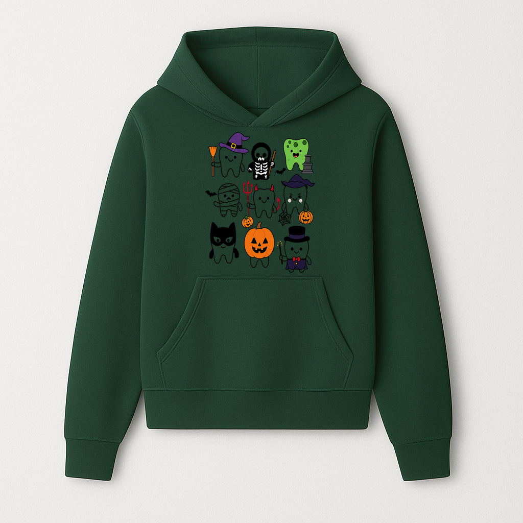 Halloween Tooth Characters Stickers | Cute Spooky Dental Themed Decor | Ghosts, Pumpkins, Skulls, and Mummies Design - Hoodie 1758250137611.jpg