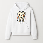 Cute Halloween Tooth Character Art Print - Spooky Mummy Tooth with Ghost and Sparkles - Whimsical Decor for Kids' Rooms - Hoodie 1758250137838.jpg