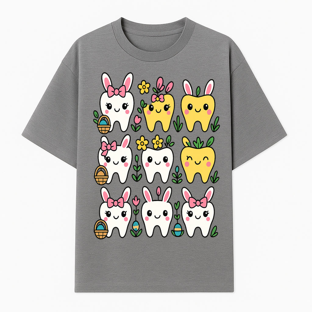 Cute Bunny Teeth Stickers | Easter Tooth Decor | Kawaii Dental Art for Kids | Fun Spring Decorations | Whimsical Tooth and Flower Designs - T-shirt 1758250138169.jpg