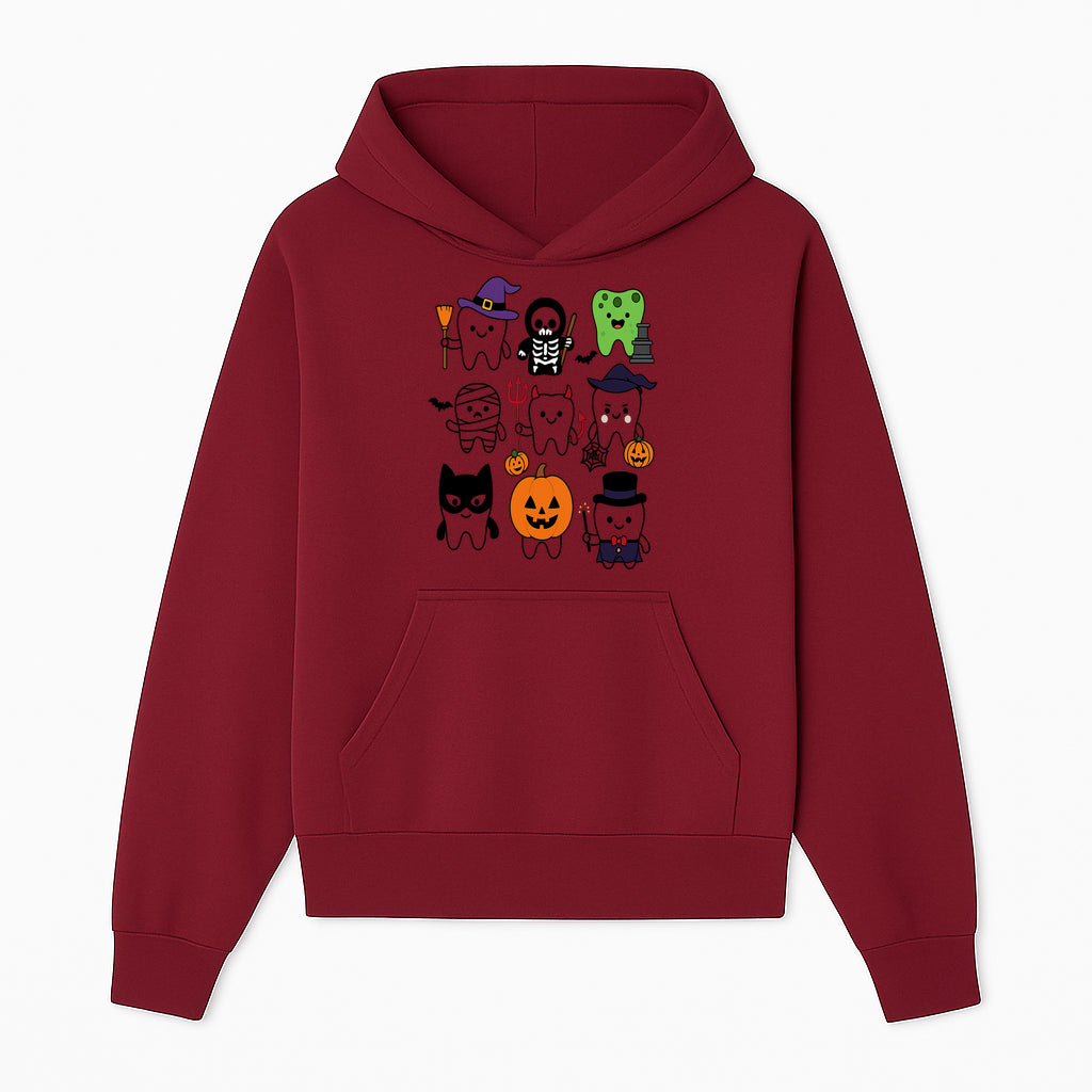 Halloween Tooth Characters Stickers | Cute Spooky Dental Themed Decor | Ghosts, Pumpkins, Skulls, and Mummies Design - Hoodie 1758250138196.jpg
