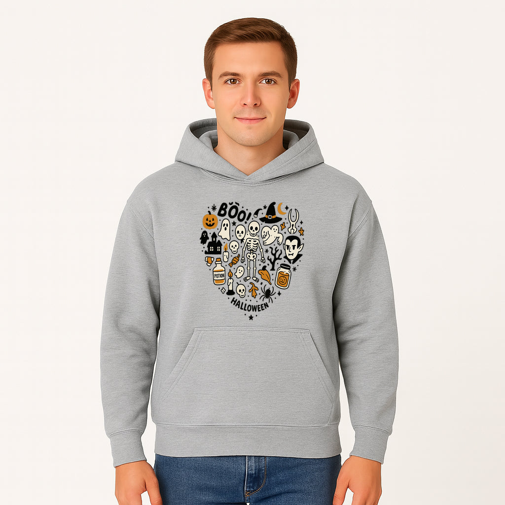 Halloween Skeleton and Ghosts Graphic Print, Spooky Potion Bottle Art, Cute Halloween Decor, Trick or Treat Illustration - Hoodie 1758250138338.jpg