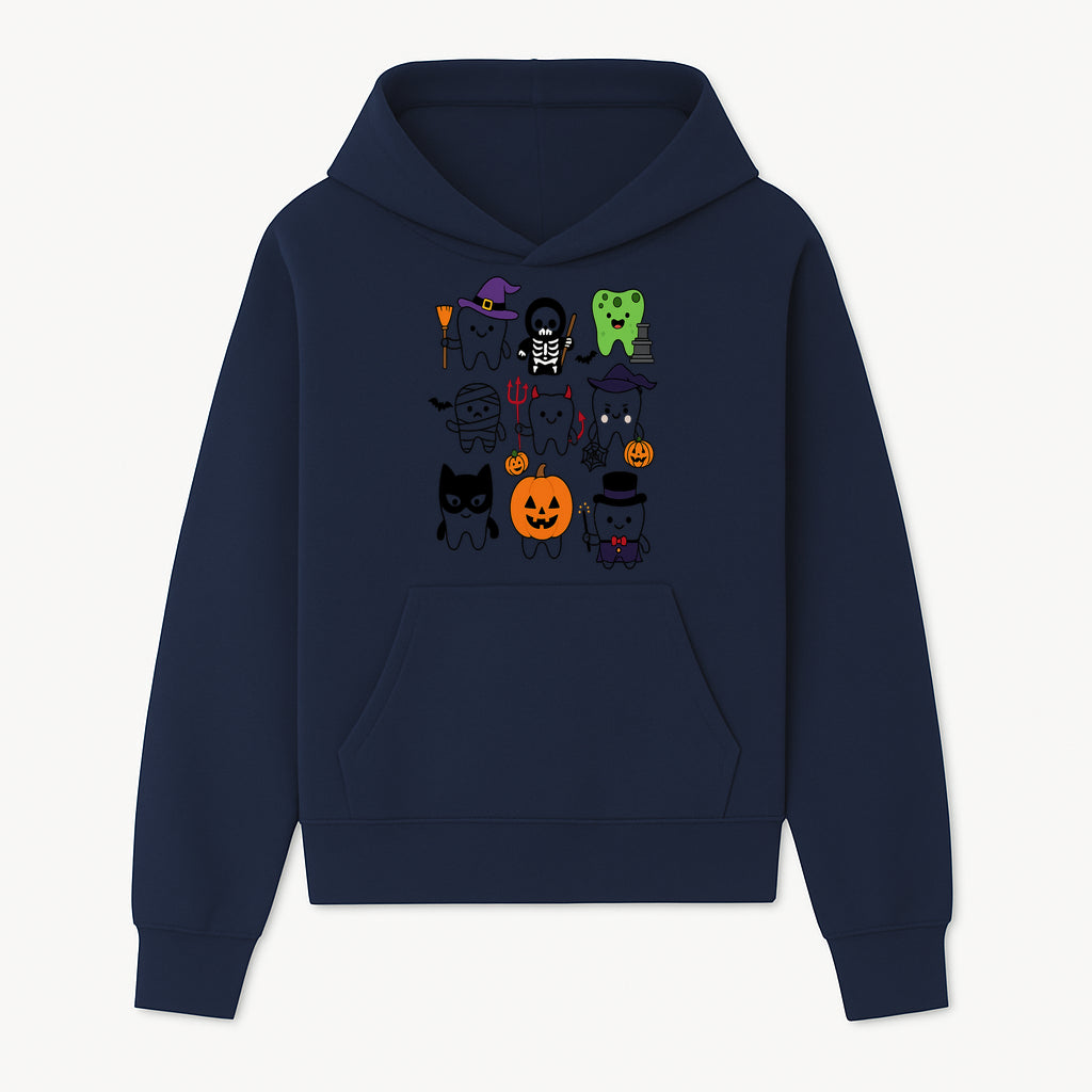 Halloween Tooth Characters Stickers | Cute Spooky Dental Themed Decor | Ghosts, Pumpkins, Skulls, and Mummies Design - Hoodie 1758250138355.jpg