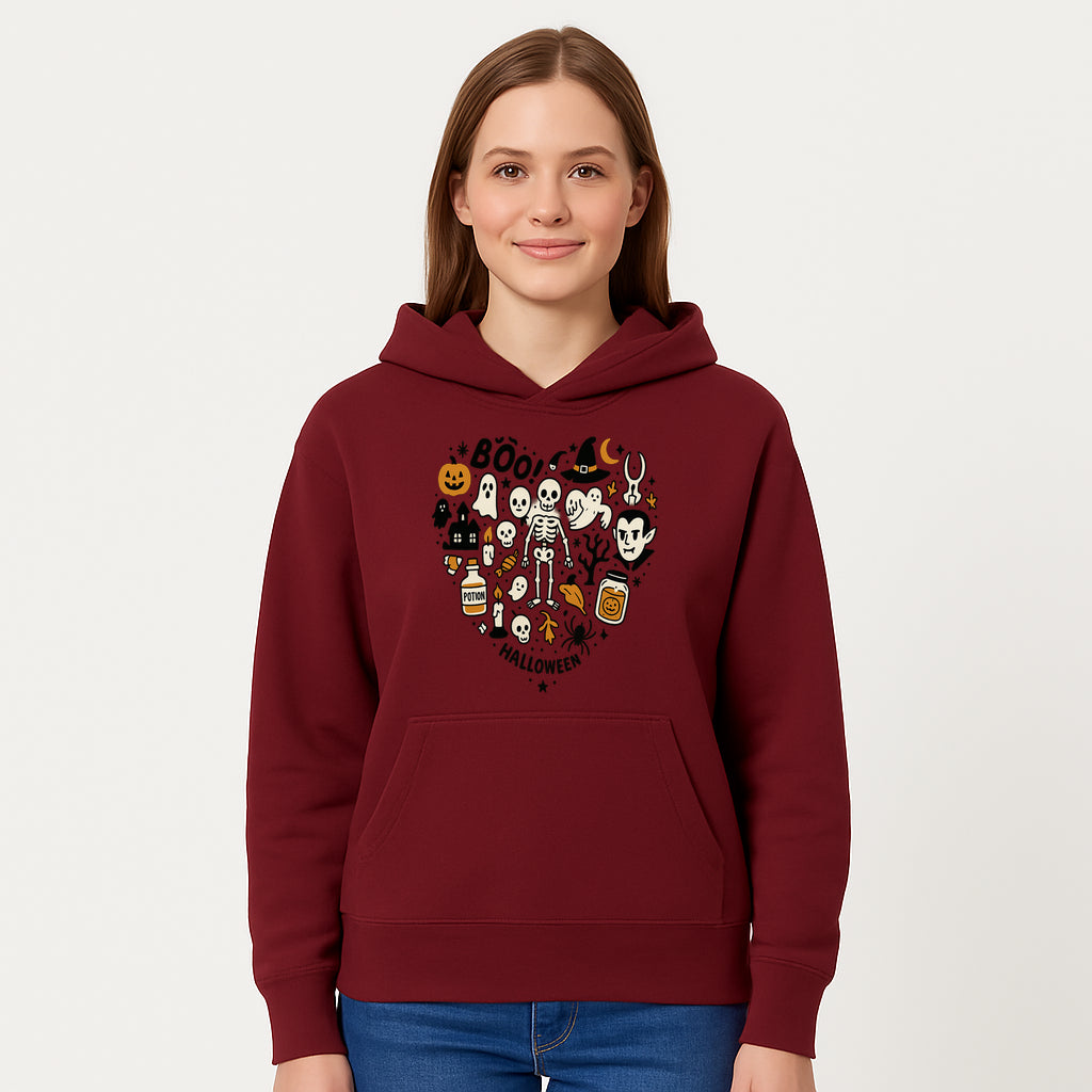 Halloween Skeleton and Ghosts Graphic Print, Spooky Potion Bottle Art, Cute Halloween Decor, Trick or Treat Illustration - Hoodie 1758250138474.jpg