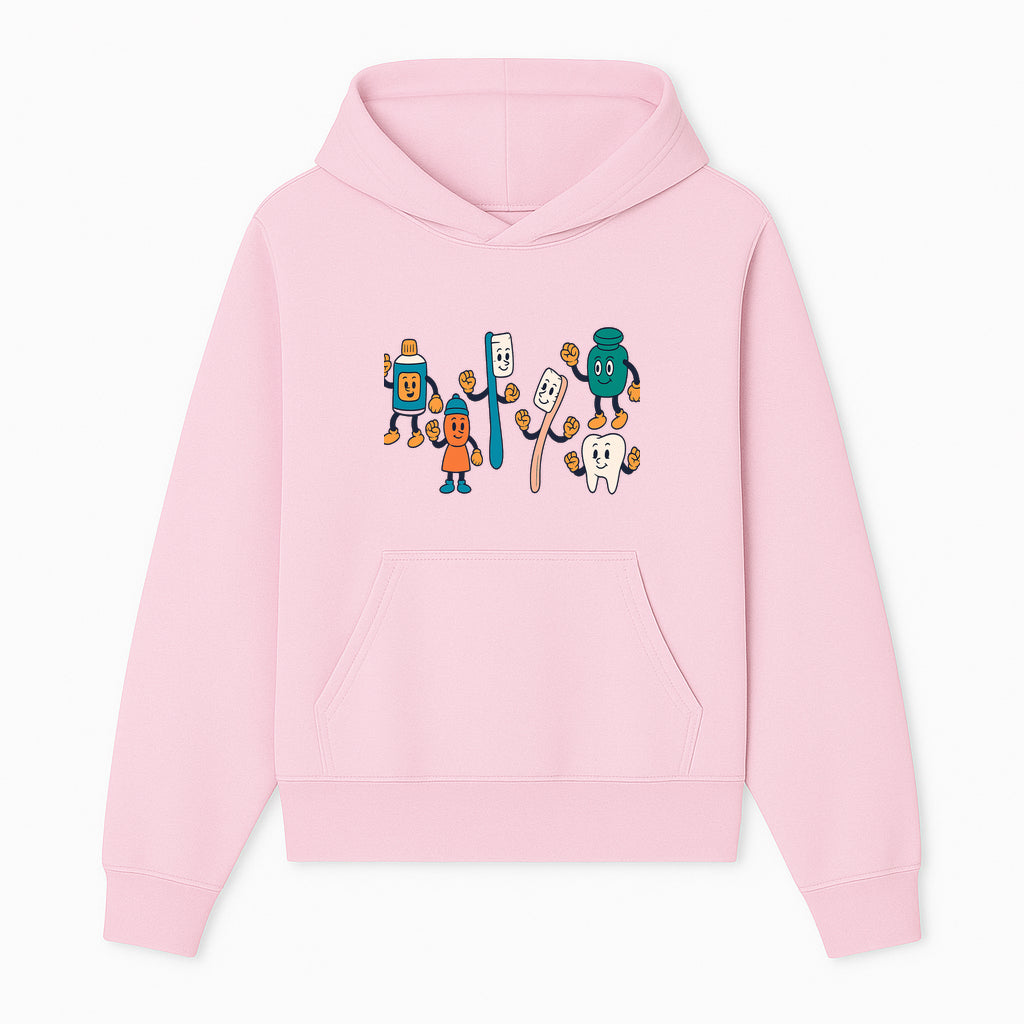 Dental Care Cartoon Characters Sticker Set - Fun Toothbrush, Toothpaste, and Tooth Designs for Kids' Bathroom Decor - Hoodie 1758250138743.jpg