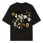 Halloween Skeleton and Ghosts Graphic Print, Spooky Potion Bottle Art, Cute Halloween Decor, Trick or Treat Illustration - T-shirt 1758250138866.jpg