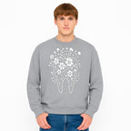 Floral Tooth Design Art Print | Dental Decor | Flower Illustration | Botanical Tooth Artwork for Dentistry Lovers - Sweatshirt 1758250138903.jpg