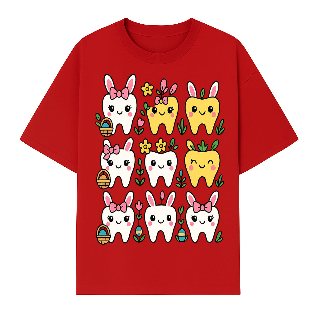 Cute Bunny Teeth Stickers | Easter Tooth Decor | Kawaii Dental Art for Kids | Fun Spring Decorations | Whimsical Tooth and Flower Designs - T-shirt 1758250138954.jpg