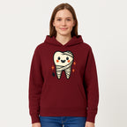 Cute Halloween Tooth Character Art Print - Spooky Mummy Tooth with Ghost and Sparkles - Whimsical Decor for Kids' Rooms - Hoodie 1758250139153.jpg