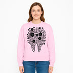 Floral Tooth Design Art Print - Black and White Graphic Decor for Dental Offices, Home, or Gifts - Sweatshirt 1758250139290.jpg