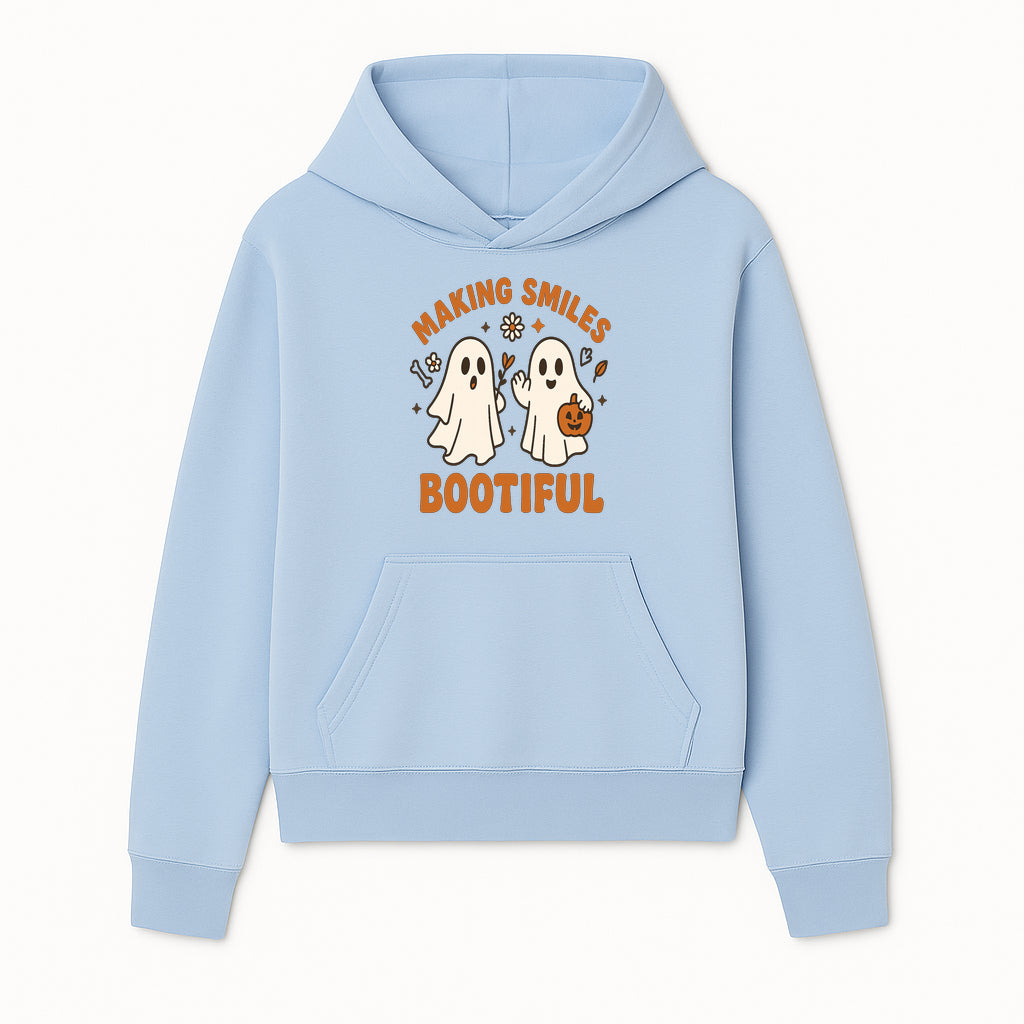 Cute Ghosts Halloween T-Shirt - Making Smiles Bootiful with Pumpkin & Flowers, Fun Fall Apparel for Kids & Adults - Hoodie 1758250139788.jpg
