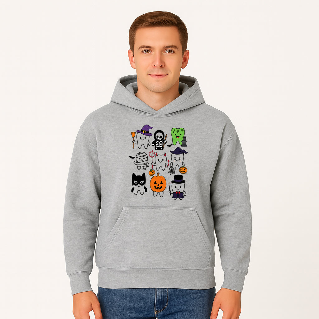 Halloween Tooth Characters Stickers | Cute Spooky Dental Themed Decor | Ghosts, Pumpkins, Skulls, and Mummies Design - Hoodie 1758250139976.jpg