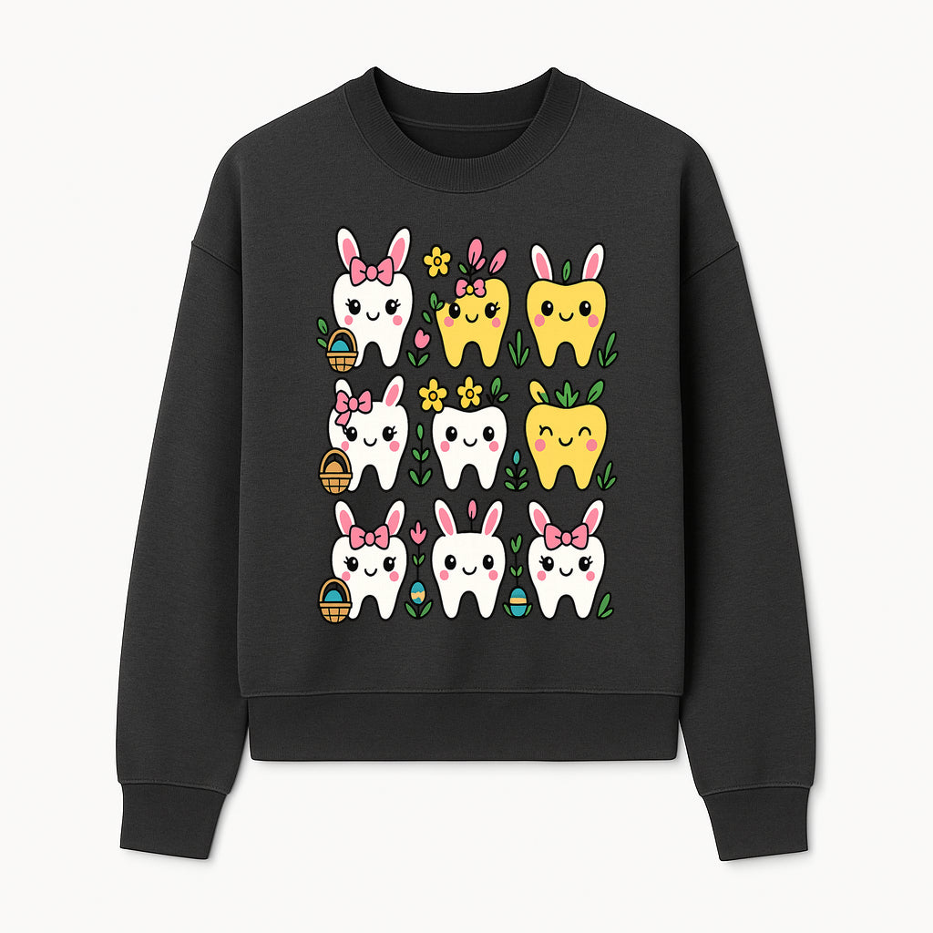 Cute Bunny Teeth Stickers | Easter Tooth Decor | Kawaii Dental Art for Kids | Fun Spring Decorations | Whimsical Tooth and Flower Designs - Sweatshirt 1758250140979.jpg