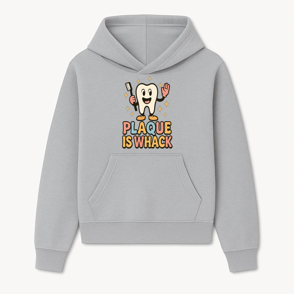 Funny Tooth Plaque Humor Shirt | Plaque is Whack | Cute Dental Cartoon Design | Perfect for Kids & Dental Hygienists - Hoodie 1758250141061.jpg