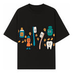 Dental Care Cartoon Characters Sticker Set - Fun Toothbrush, Toothpaste, and Tooth Designs for Kids' Bathroom Decor - T-shirt 1758250141087.jpg