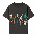 Dental Care Cartoon Characters Sticker Set - Fun Toothbrush, Toothpaste, and Tooth Designs for Kids' Bathroom Decor - T-shirt 1758250141210.jpg