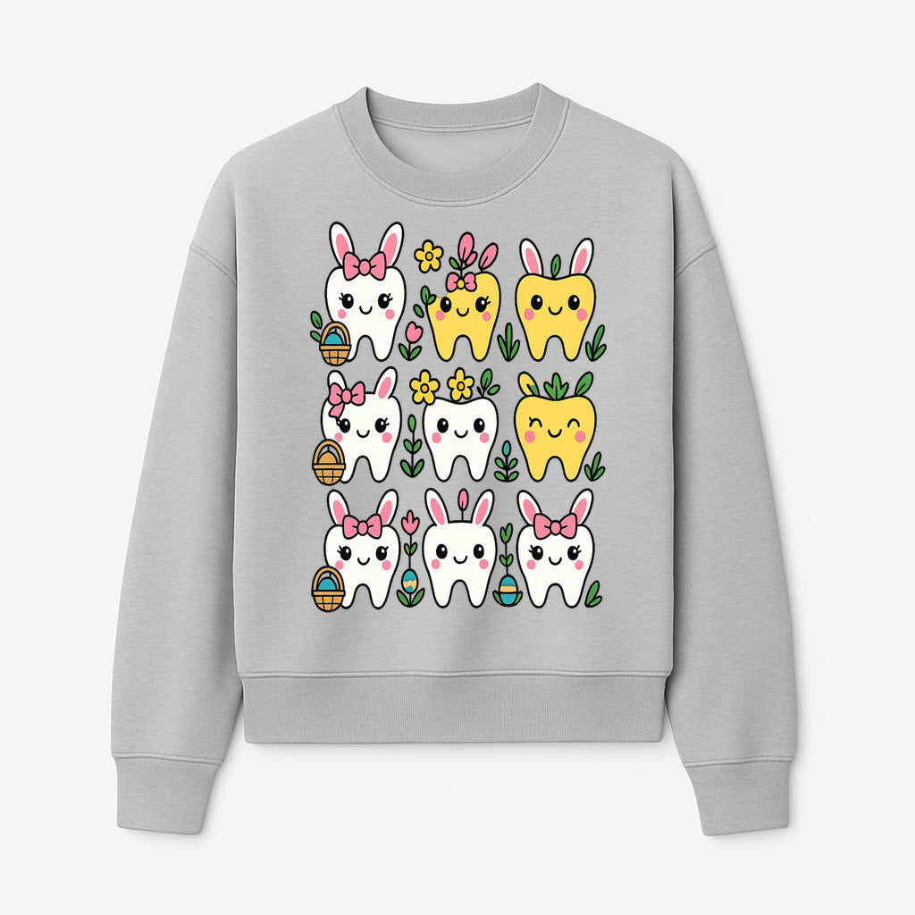 Cute Bunny Teeth Stickers | Easter Tooth Decor | Kawaii Dental Art for Kids | Fun Spring Decorations | Whimsical Tooth and Flower Designs - Sweatshirt 1758250141308.jpg