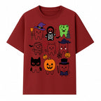 Halloween Tooth Characters Stickers | Cute Spooky Dental Themed Decor | Ghosts, Pumpkins, Skulls, and Mummies Design - T-shirt 1758250141406.jpg