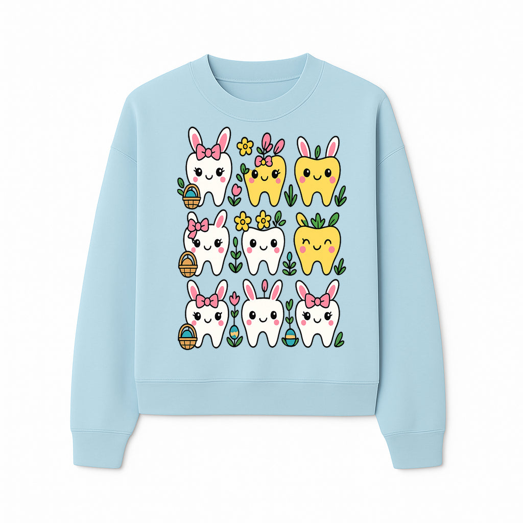 Cute Bunny Teeth Stickers | Easter Tooth Decor | Kawaii Dental Art for Kids | Fun Spring Decorations | Whimsical Tooth and Flower Designs - Sweatshirt 1758250141441.jpg