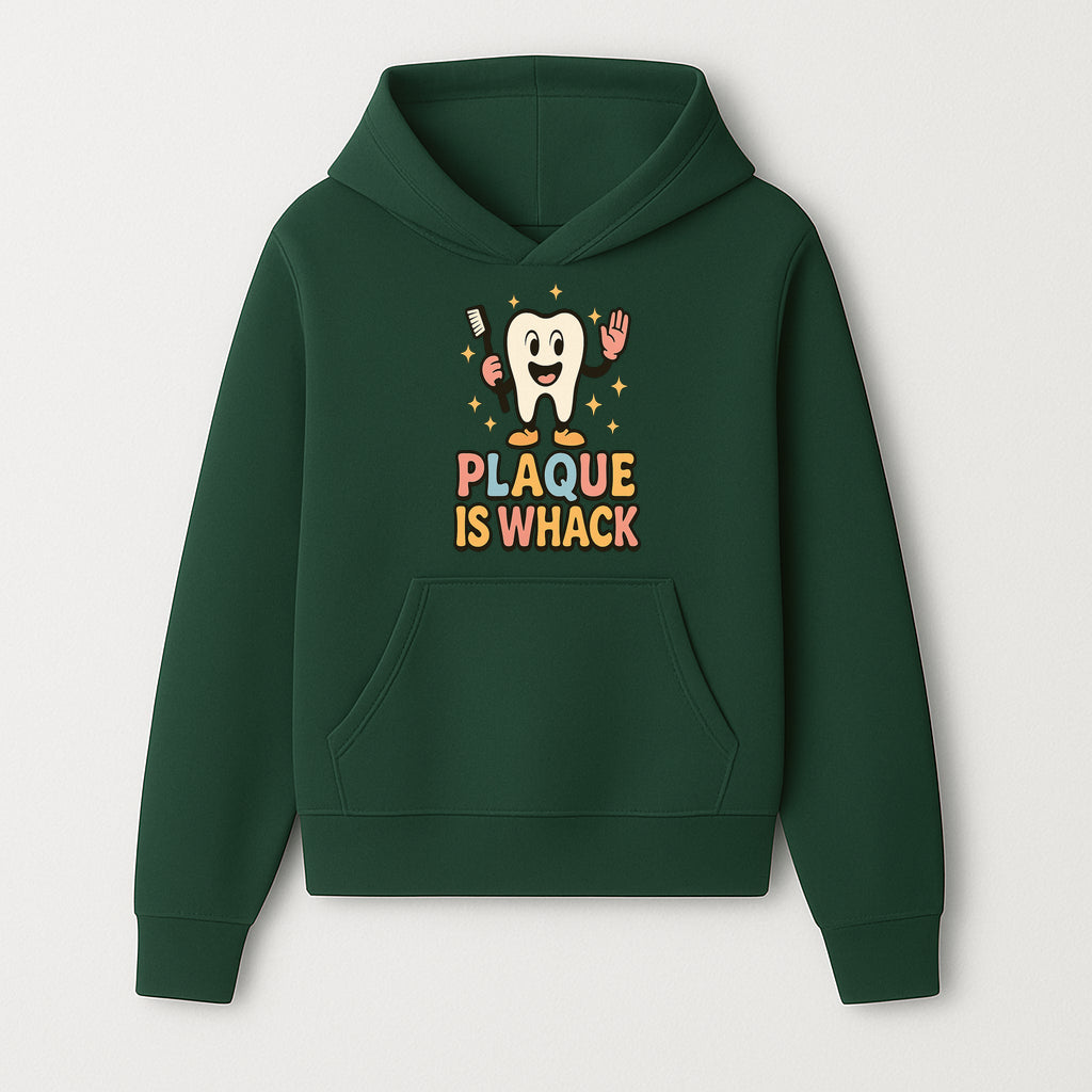 Funny Tooth Plaque Humor Shirt | Plaque is Whack | Cute Dental Cartoon Design | Perfect for Kids & Dental Hygienists - Hoodie 1758250141492.jpg