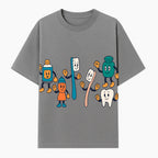 Dental Care Cartoon Characters Sticker Set - Fun Toothbrush, Toothpaste, and Tooth Designs for Kids' Bathroom Decor - T-shirt 1758250141514.jpg