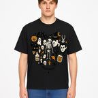 Halloween Skeleton and Ghosts Graphic Print, Spooky Potion Bottle Art, Cute Halloween Decor, Trick or Treat Illustration - T-shirt 1758250141586.jpg