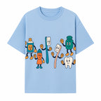 Dental Care Cartoon Characters Sticker Set - Fun Toothbrush, Toothpaste, and Tooth Designs for Kids' Bathroom Decor - T-shirt 1758250141676.jpg