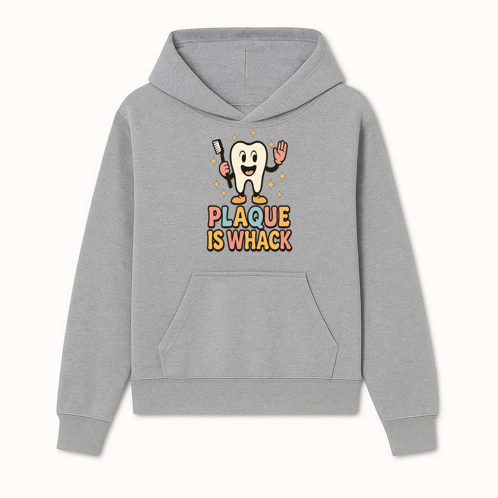 Funny Tooth Plaque Humor Shirt | Plaque is Whack | Cute Dental Cartoon Design | Perfect for Kids & Dental Hygienists - Hoodie 1758250141701.jpg