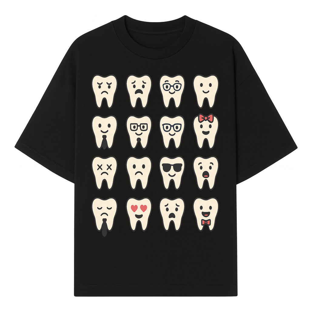 Cute Tooth Emoji Set - 16 Unique Tooth Faces for Dental Decor, Stickers, or Gifts - Happy, Sad, Cool, Funny Expressions - T-shirt 1758250141784.jpg