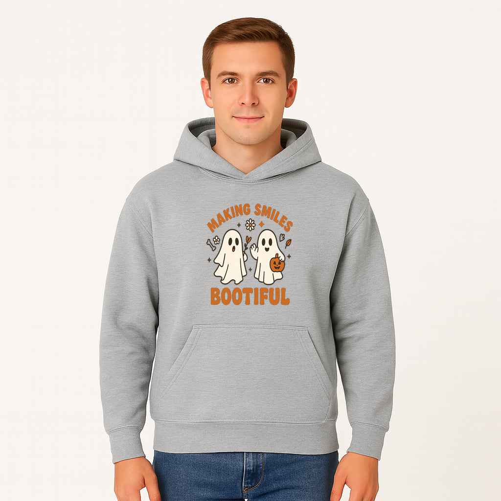 Cute Ghosts Halloween T-Shirt - Making Smiles Bootiful with Pumpkin & Flowers, Fun Fall Apparel for Kids & Adults - Hoodie 1758250141797.jpg