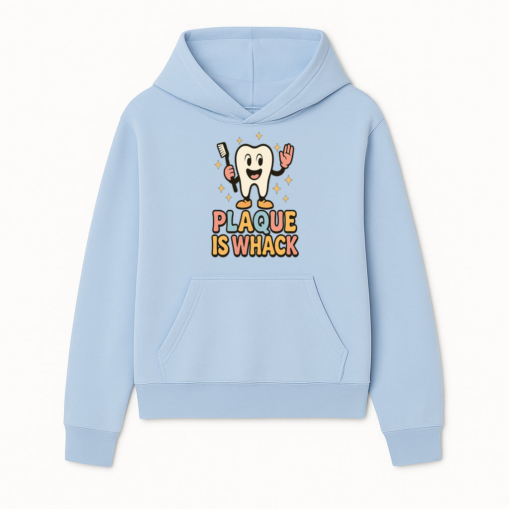Funny Tooth Plaque Humor Shirt | Plaque is Whack | Cute Dental Cartoon Design | Perfect for Kids & Dental Hygienists - Hoodie 1758250141863.jpg