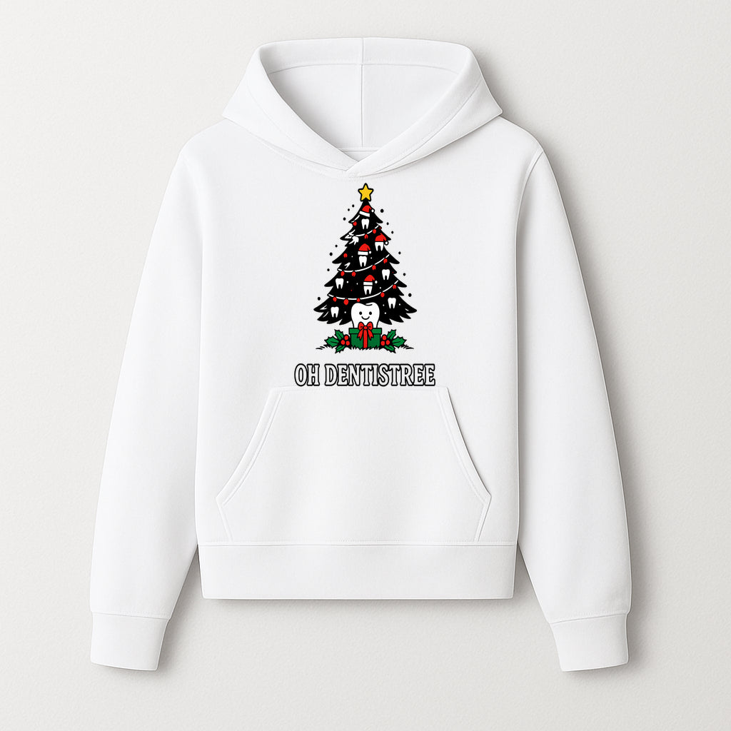 Funny Oh Dentistre Christmas Tree Teeth Graphic Tee - Cute Dental Holiday Shirt for Dentists, Hygienists, and Tooth Lovers - Hoodie 1758250141904.jpg
