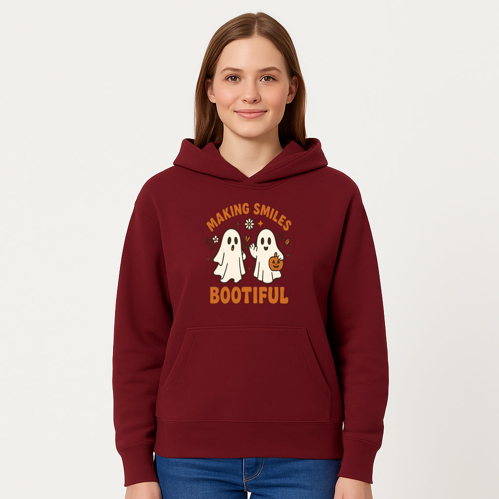 Cute Ghosts Halloween T-Shirt - Making Smiles Bootiful with Pumpkin & Flowers, Fun Fall Apparel for Kids & Adults - Hoodie 1758250141968.jpg