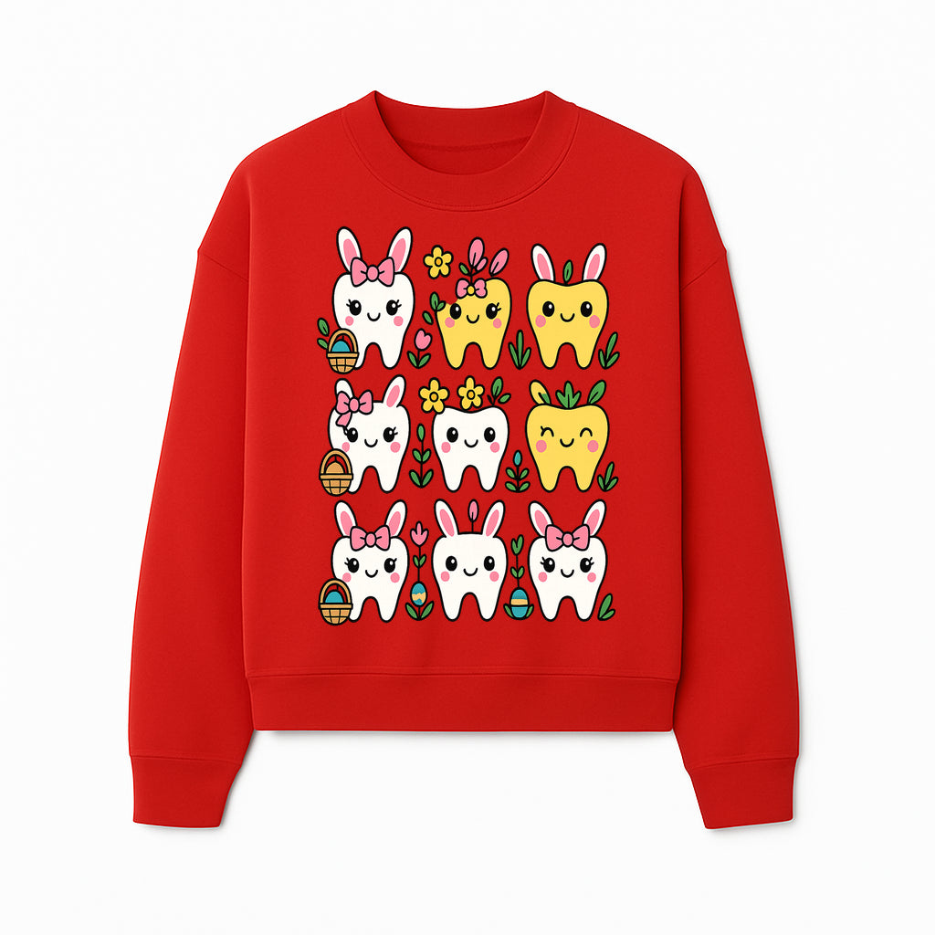 Cute Bunny Teeth Stickers | Easter Tooth Decor | Kawaii Dental Art for Kids | Fun Spring Decorations | Whimsical Tooth and Flower Designs - Sweatshirt 1758250142068.jpg