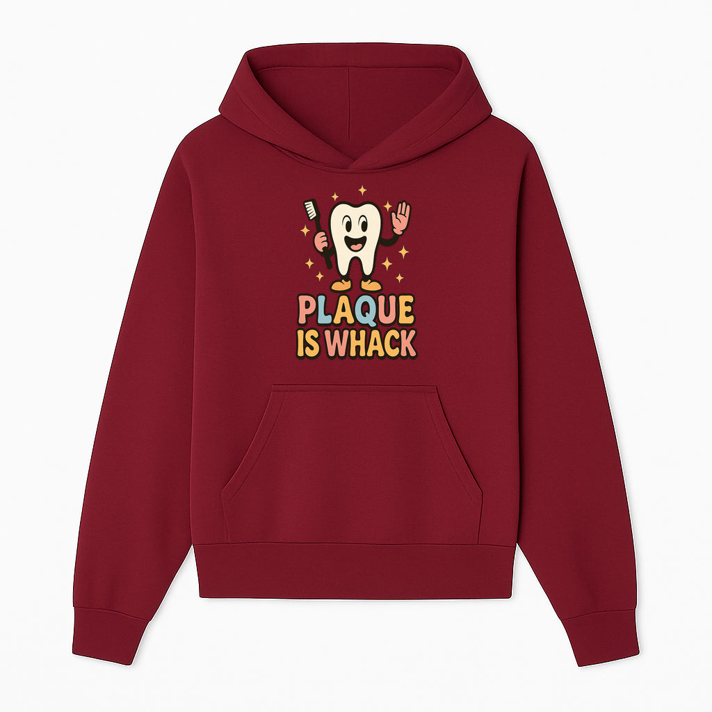Funny Tooth Plaque Humor Shirt | Plaque is Whack | Cute Dental Cartoon Design | Perfect for Kids & Dental Hygienists - Hoodie 1758250142159.jpg