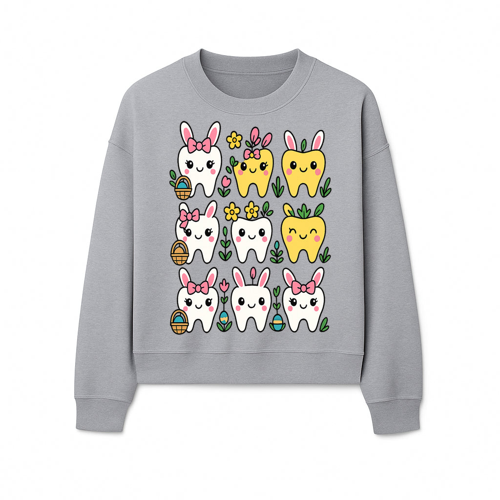 Cute Bunny Teeth Stickers | Easter Tooth Decor | Kawaii Dental Art for Kids | Fun Spring Decorations | Whimsical Tooth and Flower Designs - Sweatshirt 1758250142193.jpg